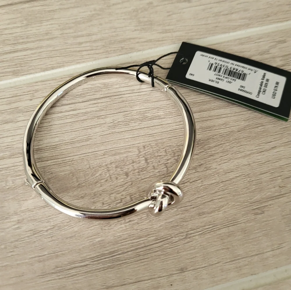 Kate Spade‎ New York Sailor's Knot Hinge Bracelet New Silvertone - Picture 2 of 6